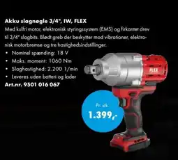 Würth Akku slagnøgle 3/4", IW, FLEX tilbud