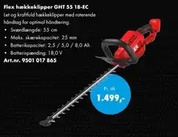 Würth Flex hækkeklipper GHT 55 18-EC Let og kraftfuld hækkeklipper med roterende håndtag for optimal håndtering. tilbud