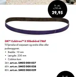 Würth 3M™ Cubitron™ II Slibebånd 786F tilbud