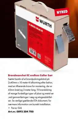 Würth Brandmanchet ec endless collar sæt tilbud