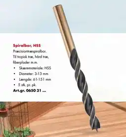 Würth Spiralbor, HSS Præcisiontræspiralbor. Til tropisk træ, hård træ, tilbud