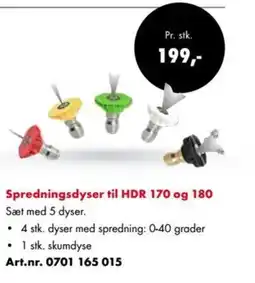 Würth Spredningsdyser til HDR 170 og 180 Sæt med 5 dyser. tilbud