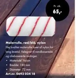 Würth Malerrulle, rød/blå, nylon Høj kvalitet malerrulle lavet af nylon for tilbud