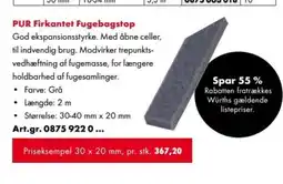 Würth Pur firkantet fugebagstop god tilbud