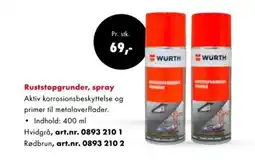 Würth Ruststopgrunder, spray Aktiv korrosionsbeskyttelse og primer til metaloverflader. tilbud