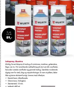 Würth Lakspray, Quattro tilbud