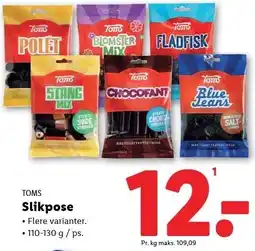 Lidl Toms Slikpose tilbud