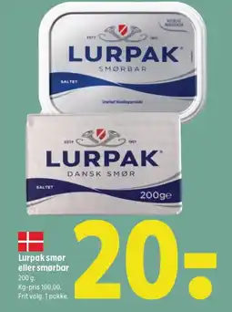 Coop 365 Lurpak smør eller smørbar tilbud