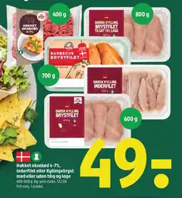 Coop 365 Hakket oksekød 4-7%, inderfilet eller kyllingebryst med eller uden bbq og lage tilbud
