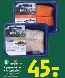 Coop 365 Glyngøre lakse- eller torskefilet tilbud