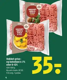 Coop 365 Hakket grise- og kalvekød 4-7% tilbud