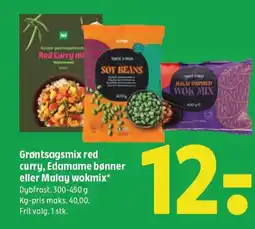 Coop 365 Grøntsagsmix red curry, Edamame bønner eller Malay wokmix* tilbud