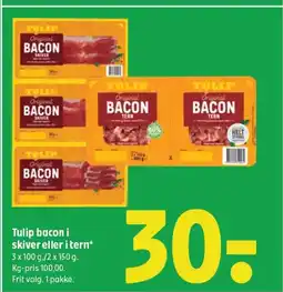 Coop 365 Tulip bacon i skiver eller i tern* tilbud