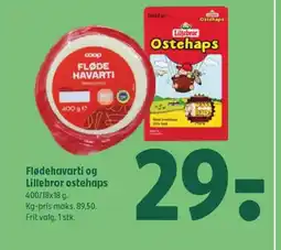 Coop 365 Flødehavarti og Lillebror ostehaps tilbud