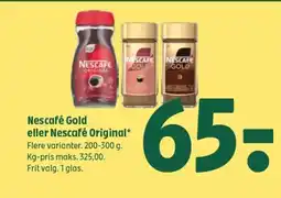 Coop 365 Nescafé Gold eller Nescafé Original* Flere varianter. tilbud