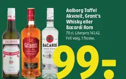 Coop 365 Aalborg Taffel Akvavit, Grant's Whisky eller Bacardi Rom tilbud