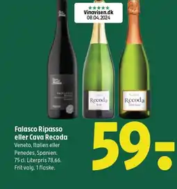 Coop 365 Falasco Ripasso eller Cava Recoda tilbud
