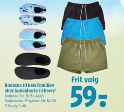 Coop 365 Badesko til hele familien eller badeshorts til herre tilbud