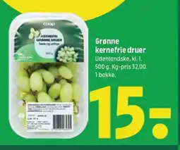 Coop 365 Grønne kernefrie druer tilbud