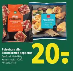 Coop 365 Pølsehorn eller Focaccia med pepperoni tilbud