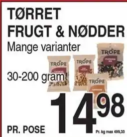 ABC Lavpris TØRRET FRUGT & NØDDER tilbud