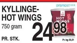 ABC Lavpris KYLLINGEHOT WINGS 750 GRAM tilbud