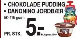 ABC Lavpris CHOKOLADE PUDDING ELLER DANONINO JORDBÆR tilbud