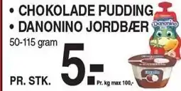 ABC Lavpris CHOKOLADE PUDDING ELLER DANONINO JORDBÆR tilbud