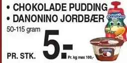 ABC Lavpris CHOKOLADE PUDDING ELLER DANONINO JORDBÆR tilbud