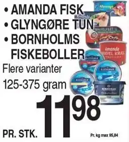 ABC Lavpris AMANDA FISK, GLYNGØRE TUN, BORNHOLMS FISKEBOLLER tilbud