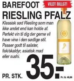 ABC Lavpris BAREFOOT RIESLING PFALZ tilbud
