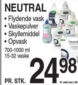 ABC Lavpris NEUTRAL Flydende vask, Vaskepulver, Skyllemiddel eller Opvask tilbud