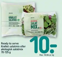 REMA 1000 Ready to serve krøllet salatmix eller økologisk salatmix tilbud