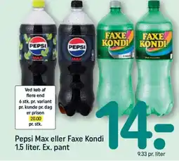 REMA 1000 Pepsi max eller faxe kondi tilbud