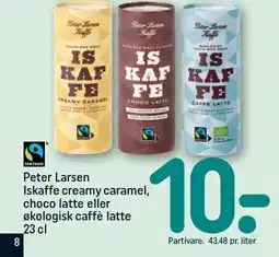 REMA 1000 Peter larsen iskaffe creamy caramel, choco latte eller økologisk caffè latte tilbud