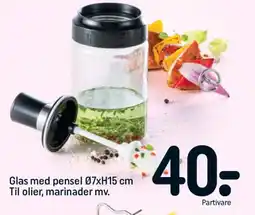 REMA 1000 Glas med pensel 07xh15 cm til olier, marinader mv. tilbud