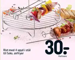 REMA 1000 Rist med 4 spyd i stål til f.eks. airfryer tilbud
