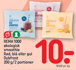 REMA 1000 REMA 1000 økologisk smoothie rød, blå eller gul dybfrost 200 g/2 portioner tilbud