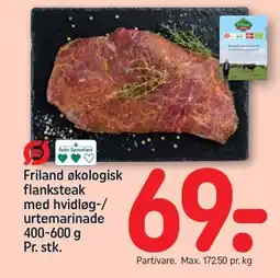 REMA 1000 Friland økologisk flanksteak med hvidløg-/ urtemarinade tilbud