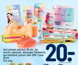 REMA 1000 Anti pimple patches 28 stk., lip serum, rejsesæt, detangler hårbørste, spa hårbånd, pincet eller edp i tube tilbud