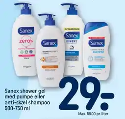 REMA 1000 SANEX Shower gel med pumpe eller anti-skæl shampoo tilbud