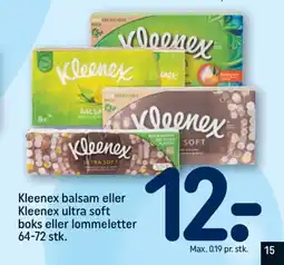 REMA 1000 KLEENEX Balsam eller kleenex ultra soft boks eller lommeletter tilbud