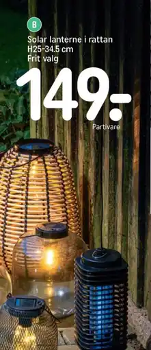 REMA 1000 Solar lanterne i rattan tilbud