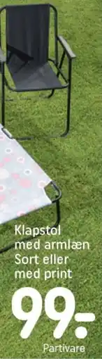 REMA 1000 Klapstol med armlæn sort eller med print tilbud
