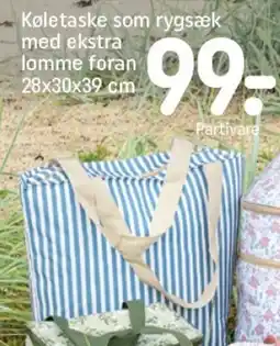 REMA 1000 Køletaske som rygsæk med ekstra lomme foran 28x30x39 cm tilbud
