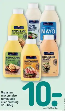 REMA 1000 GRAASTEN Mayonnaise, remoulade eller dressing tilbud