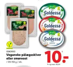 Lidl VEMONDO Veganske pålægsskiver eller smøreost tilbud