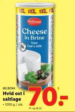 Lidl MILBONA Hvid ost i saltlage tilbud