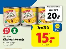 Lidl FRESHONA Økologiske majs tilbud