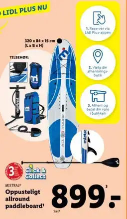 Lidl MISTRAL Oppusteligt allround paddleboard tilbud